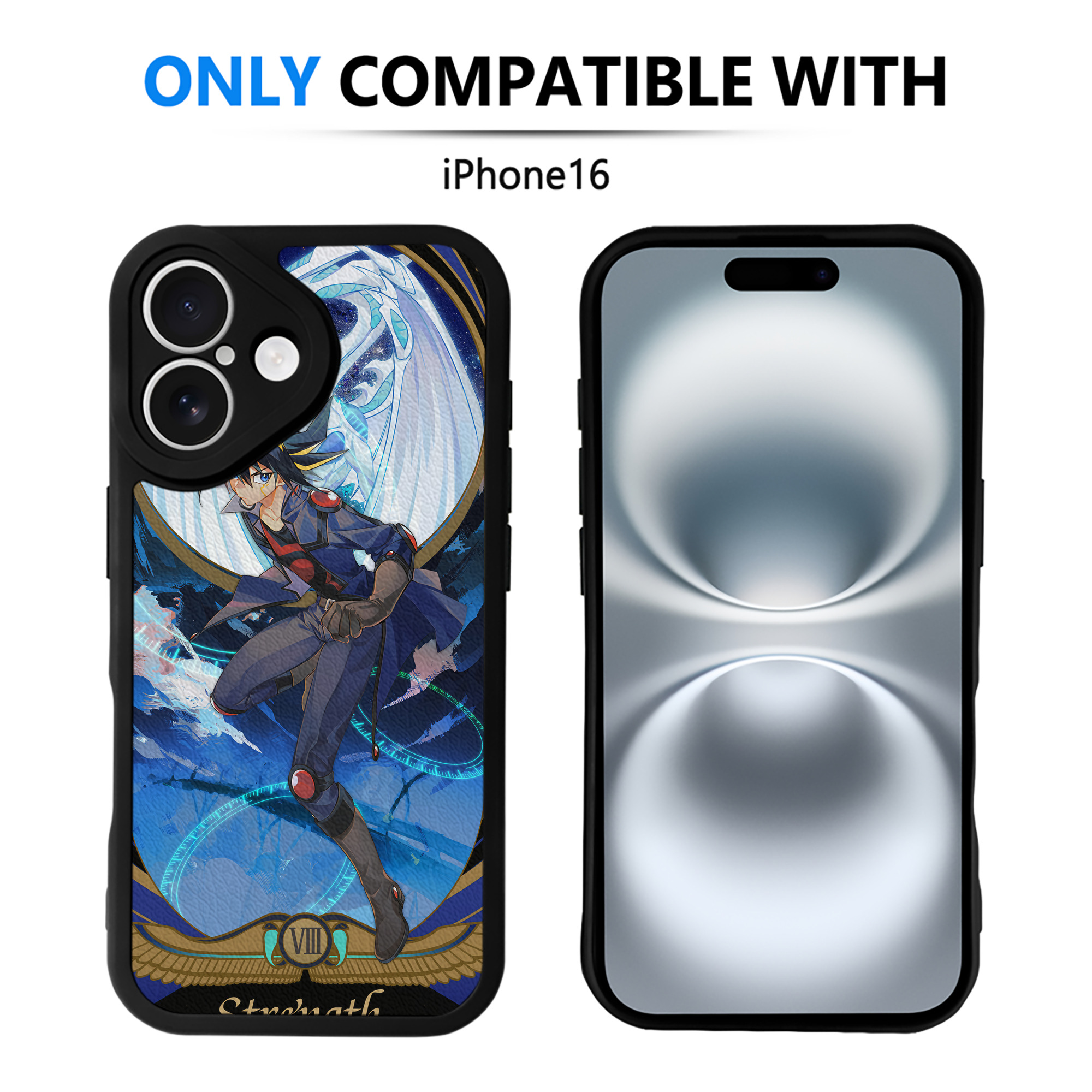 （画像用） 遊☆戯☆王 Yu-Gi-Oh! 【iPhone 16シリーズ対応】シリコンスマホケース（レザー調） 材質：シリコン